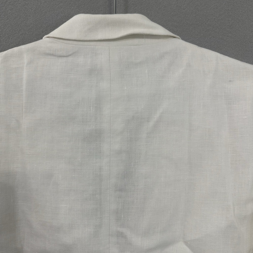 Lauren Ralph Lauren White Linen Blazer Career Minimalist Women's Size 14 - READ - Picture 8 of 16